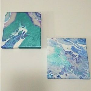 Set Of 2 5in X 5in Original Paintings